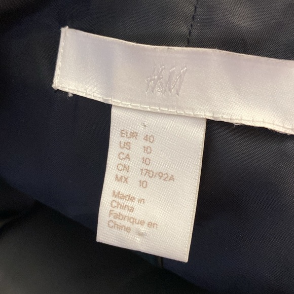 H&M women’s blazer jacket 3/4 sleeves abstract tan & black geometric print 10 - Picture 11 of 16